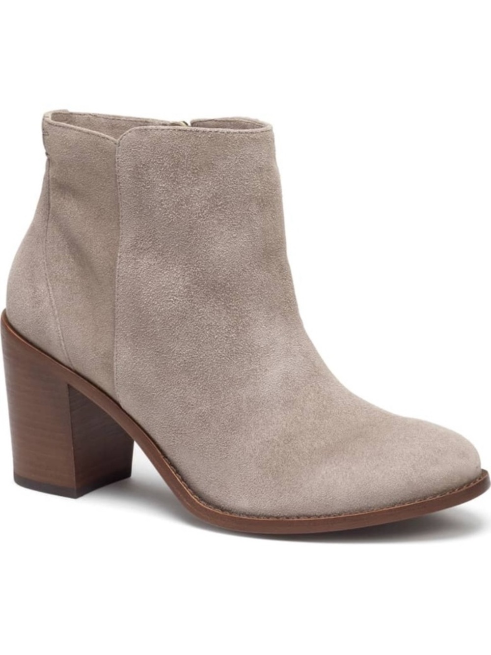 NWT Tinsley Trask Taupe Suede Block Heel Ankle Boots grey size 7M